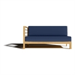 Curated Maison Leon Teak Outdoor Sectional Left Sofa with Navy Cushion
