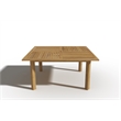 Curated Maison Theophile Teak Outdoor Dining Table with Umbrella Hole in Natural