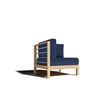 Curated Maison Leon Teak Outdoor Sectional Corner with Navy Cushion
