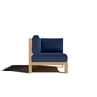 Curated Maison Leon Teak Outdoor Sectional Corner with Navy Cushion