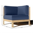 Curated Maison Leon Teak Outdoor Sectional Corner with Navy Cushion