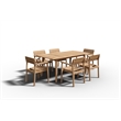 Curated Maison Riva Teak Outdoor Dining Stacking Armchair in Natural (Set of 4)