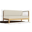 Curated Maison Leon Teak Outdoor Sectional Right Sofa with Canvas Cushion in Tan