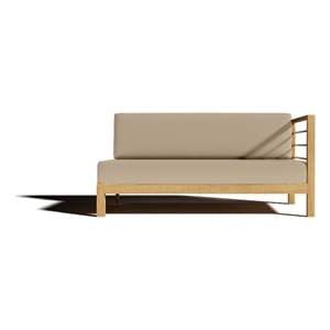 Curated Maison Leon Teak Outdoor Sectional Right Sofa with Fawn Cushion