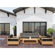 Curated Maison Lothair Teak Deep Seating Outdoor Sofa with Charcoal Cushions