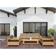 Curated Maison Lothair Teak Deep Seating Outdoor Sofa with Fawn Cushions