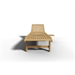 Curated Maison Edgard Reclining Teak Outdoor Sunlounger w/ Wheels and Cupholder