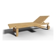 Curated Maison Edgard Reclining Teak Outdoor Sunlounger w/ Wheels and Cupholder