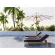 Curated Maison Elie Teak Outdoor Reclining Sunlounger in Blue with Wheels