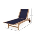 Curated Maison Elie Teak Outdoor Reclining Sunlounger in Blue with Wheels