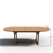Curated Maison Amelie Outdoor Dining Table w/ Extension & Umbrella Hole Natural