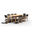 Curated Maison Amelie Outdoor Dining Table w/ Extension & Umbrella Hole Natural