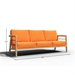 Curated Maison Daniele 4Pc Teak Outdoor Patio Deep Seating Set w/ Melon Cushions