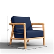 Curated Maison Daniele 4-Pc Teak Outdoor Patio Deep Seating Set w/ Navy Cushions