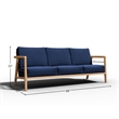 Curated Maison Daniele 4-Pc Teak Outdoor Patio Deep Seating Set w/ Navy Cushions