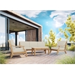 Curated Maison Adrien 4-PC Teak Outdoor Patio Deep Seating Set w/ Cushions Tan