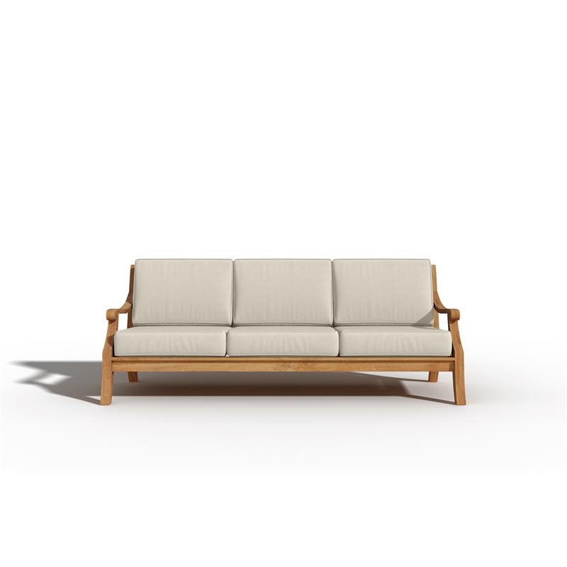 Curated Maison Adrien 4-PC Teak Outdoor Patio Deep Seating Set w/ Cushions Tan