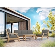 Curated Maison Adrien 4-Piece Teak Outdoor Patio Deep Seating Set with Charcoal