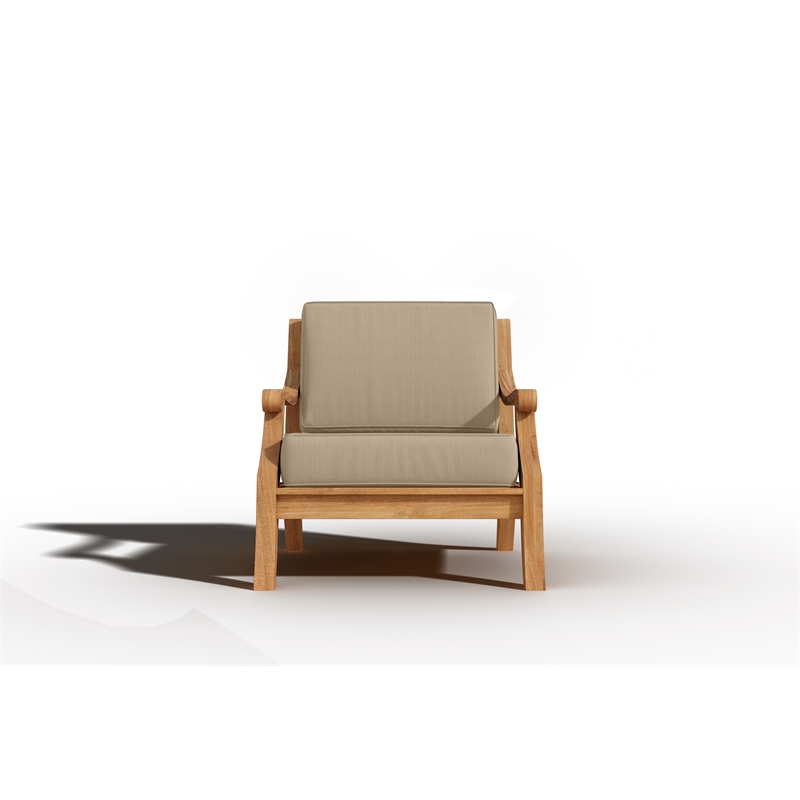 Curated Maison Adrien 4-Piece Teak Outdoor Patio Deep Seating Set with Fawn