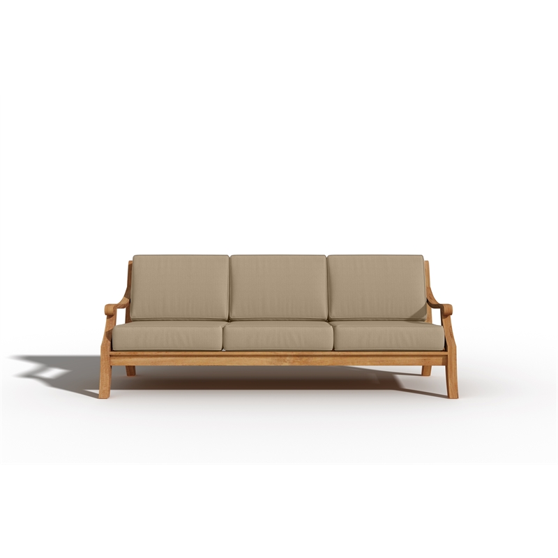 Curated Maison Adrien 4-Piece Teak Outdoor Patio Deep Seating Set with Fawn