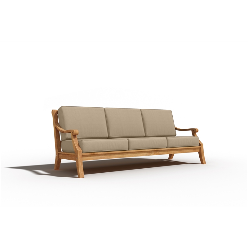 Curated Maison Adrien 4-Piece Teak Outdoor Patio Deep Seating Set with Fawn