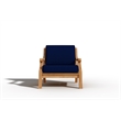 Curated Maison Adrien 4-Piece Teak Outdoor Patio Deep Seating Set with Navy