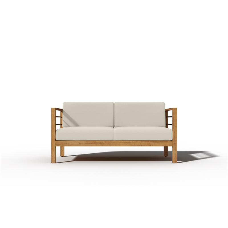 Curated Maison Leon 4-Piece Teak Outdoor Patio Deep Seating Set with Canvas