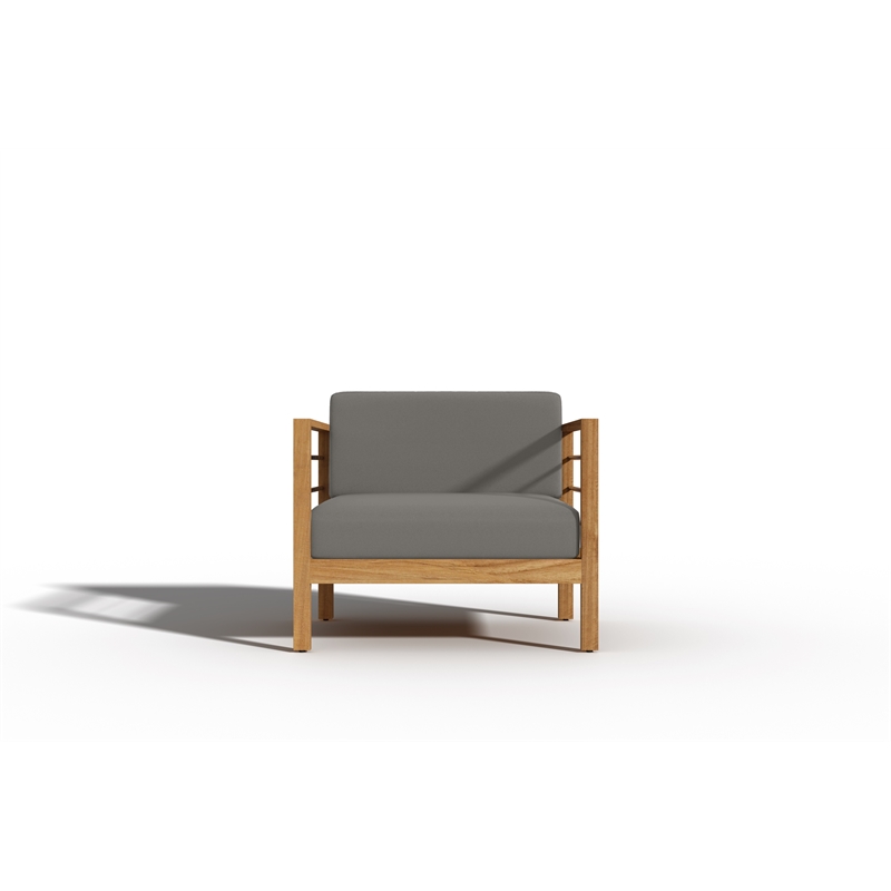 Curated Maison Leon 4-Piece Teak Outdoor Patio Deep Seating Set with Charcoal