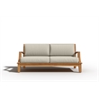 Curated Maison Eliane 4Pc Teak Outdoor Patio Deep Seating Set with Cushions Tan