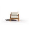 Curated Maison Eliane 4Pc Teak Outdoor Patio Deep Seating Set with Cushions Tan