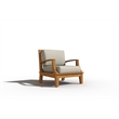 Curated Maison Eliane 4Pc Teak Outdoor Patio Deep Seating Set with Cushions Tan