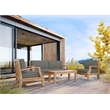 Curated Maison Eliane 4Pc Teak Outdoor Patio Deep Seating Set with Charcoal