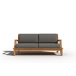 Curated Maison Eliane 4Pc Teak Outdoor Patio Deep Seating Set with Charcoal