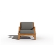 Curated Maison Eliane 4Pc Teak Outdoor Patio Deep Seating Set with Charcoal