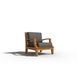Curated Maison Eliane 4Pc Teak Outdoor Patio Deep Seating Set with Charcoal