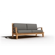 Curated Maison Eliane 4Pc Teak Outdoor Patio Deep Seating Set with Charcoal