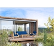 Curated Maison Eliane 4Pc Teak Outdoor Patio Deep Seating Set with Navy