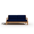 Curated Maison Eliane 4Pc Teak Outdoor Patio Deep Seating Set with Navy