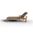 Curated Maison Delaine Outdoor Teak Reclining Sunlounger with Cushion In Fawn