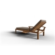 Curated Maison Delaine Outdoor Teak Reclining Sunlounger with Cushion In Fawn