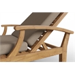 Curated Maison Delaine Outdoor Teak Reclining Sunlounger with Cushion In Fawn