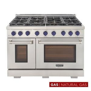 Kucht Professional 48&quot Stainless Steel Natural Gas Range with in Silver/Blue
