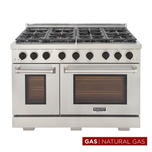 Kucht Professional 48&quot Stainless Steel Propane Gas Range in Black/Silver