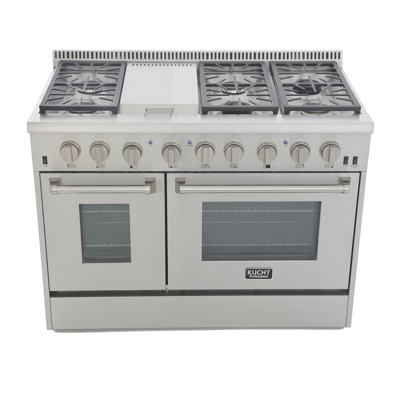 Kucht Professional Stainless Steel Dual Fuel Natural Gas Range in Silver