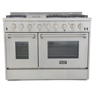 Kucht Professional Stainless Steel Dual Fuel Propane Gas Range in Silver