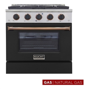 Kucht Professional 30&quot Stainless Steel Natural Gas Range in Rose Gold and Silver