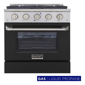Kucht Professional 30&quot Stainless Steel Propane Gas Range in Black/Silver