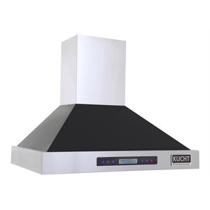 Kucht Professional 30&quot Stainless Steel Wall Mounted Range Hood in Black