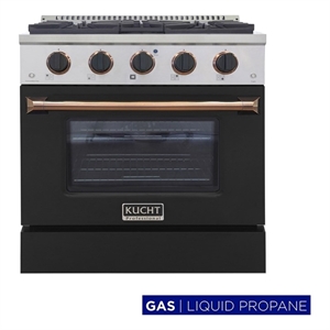 Kucht Professional 30&quot Stainless Steel Propane Gas Range in Gold/Black/Silver
