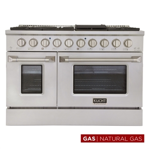 Kucht Professional 48&quot Stainless Steel Natural Gas Range in Silver